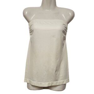 CREAM Strapless Ribbed Spandex Tank Top Long Tube Top Camisole